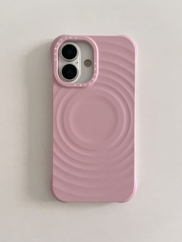 Cherry Blossom Ripple iPhone Grip Case with Beaded Strap – Primrose Pink