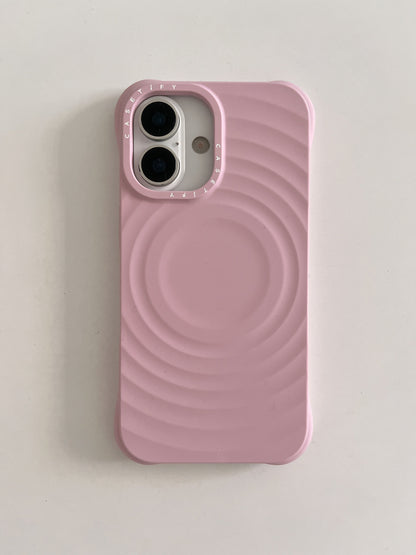 Cherry Blossom Ripple iPhone Grip Case with Beaded Strap – Primrose Pink