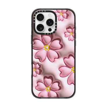 Cherry Blossom Pink iPhone Case with Matching Holder & Floral Beaded Charm