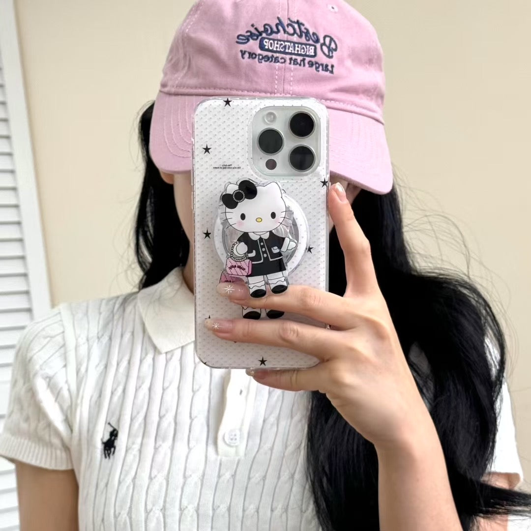 Chic Kitty Fashion iPhone Case – 3D Pop Holder with Star Design
