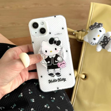 Chic Kitty Fashion iPhone Case – 3D Pop Holder with Star Design