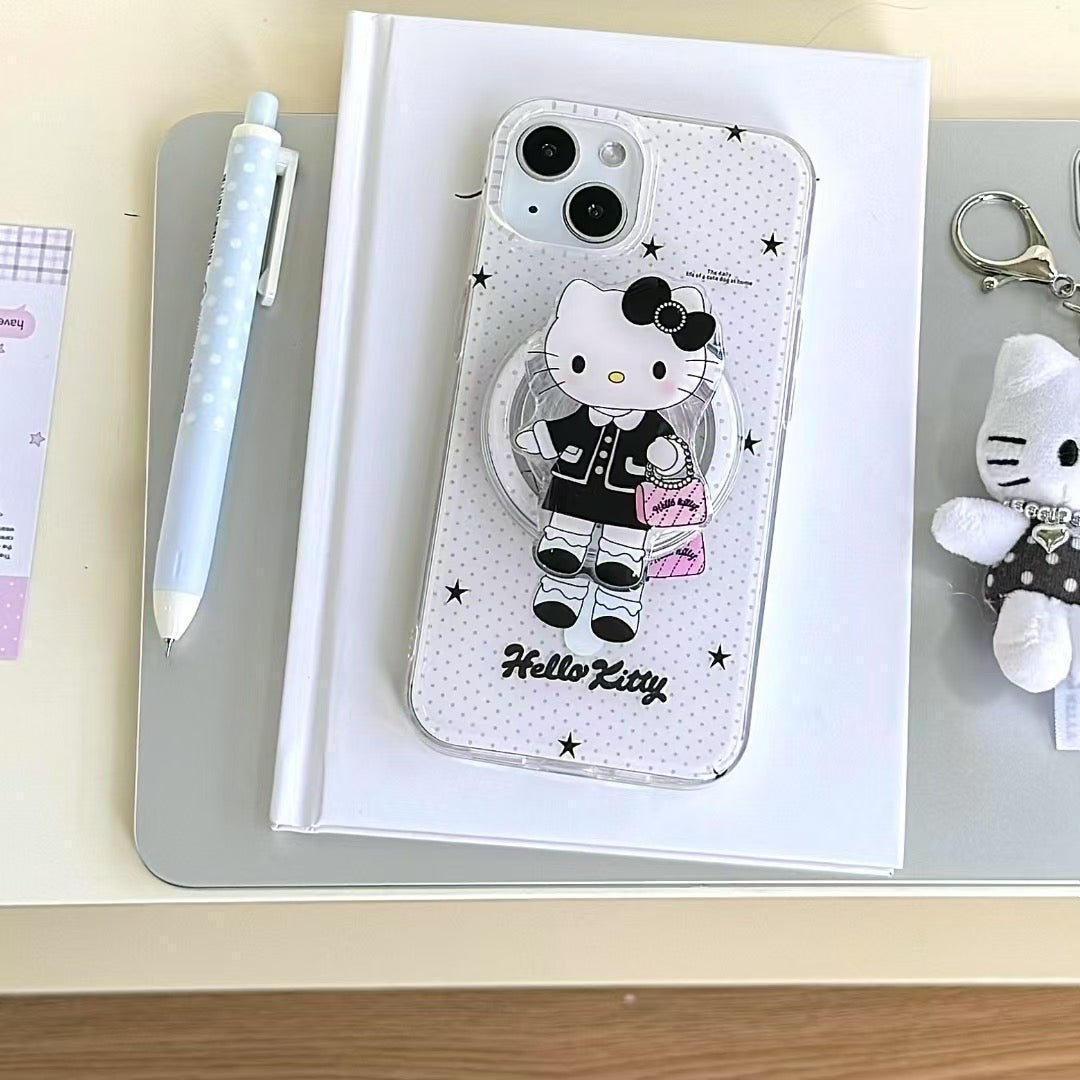 Chic Kitty Fashion iPhone Case – 3D Pop Holder with Star Design