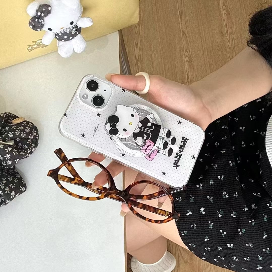Chic Kitty Fashion iPhone Case – 3D Pop Holder with Star Design