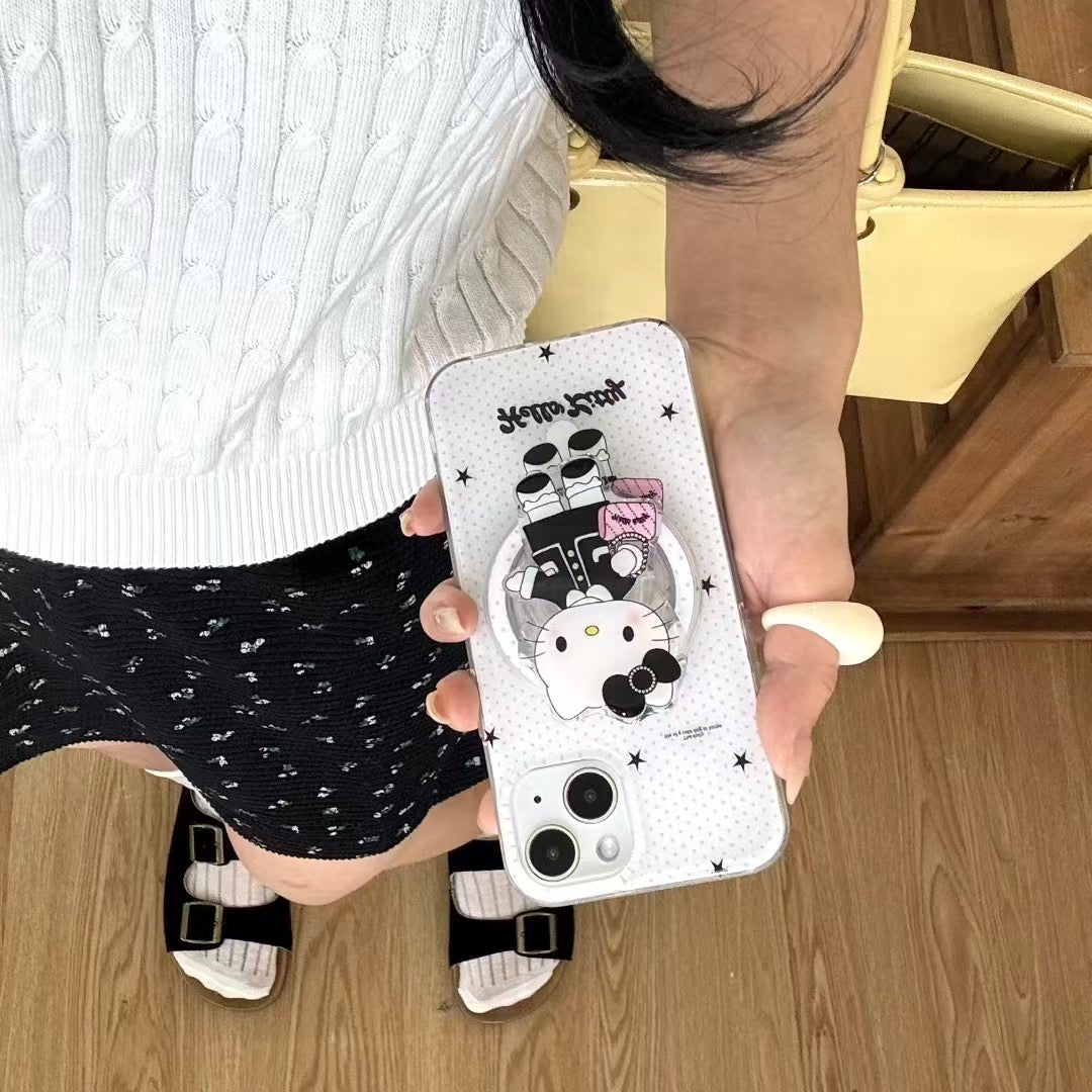 Chic Kitty Fashion iPhone Case – 3D Pop Holder with Star Design