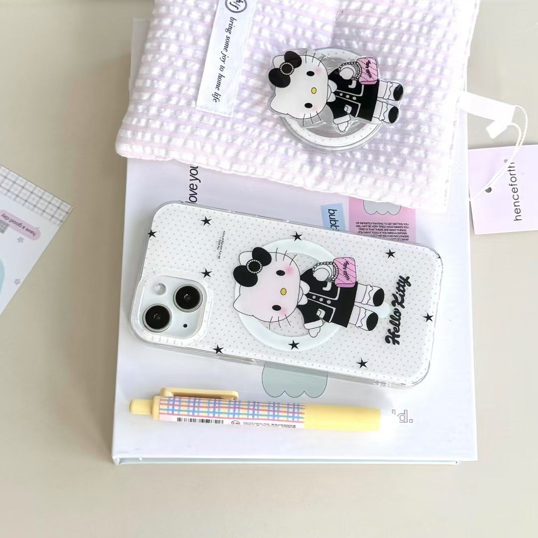 Chic Kitty Fashion iPhone Case – 3D Pop Holder with Star Design